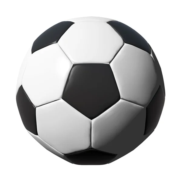 Ballon de foot en cuir isolé sur blanc — Photo
