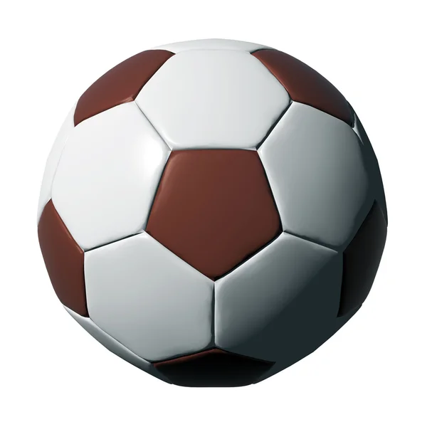 Ballon de foot en cuir isolé sur noir — Photo