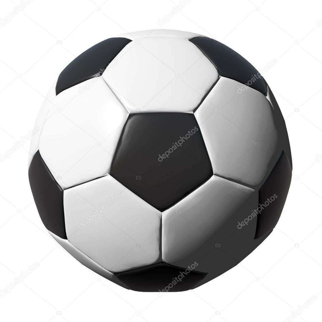 Leather soccer ball isolated on white