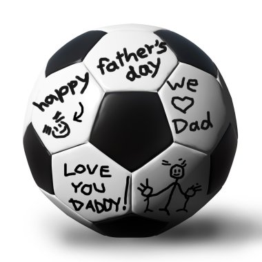 Handwriting on a soccerball for your father clipart