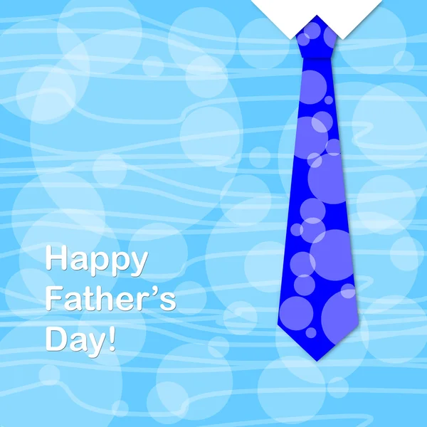 Modrou kravatu a Den otců happy věta — Stock fotografie