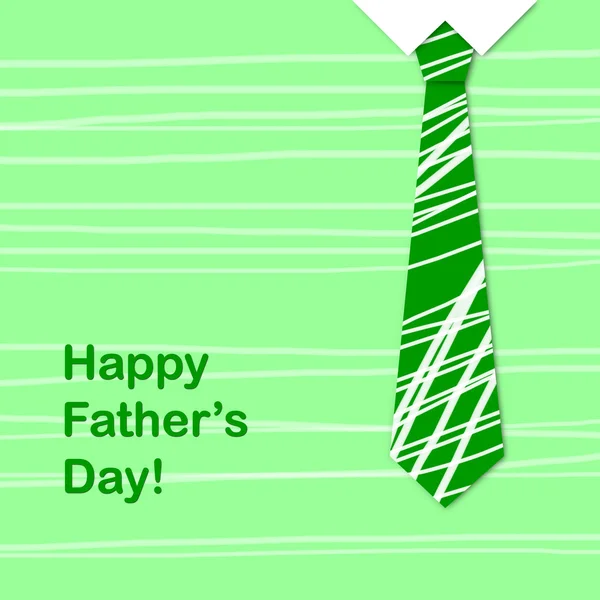 Zelená kravata a Den otců happy věta — Stock fotografie