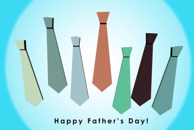 3D Happy Father's Day card with orange background clipart