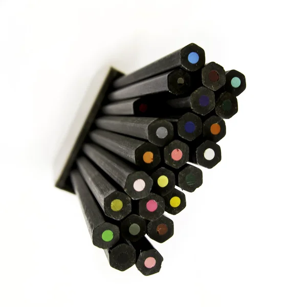 成堆的彩色铅笔 — 图库照片