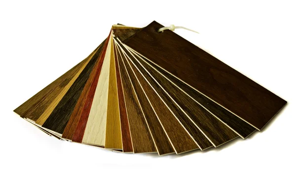 Sample pack of wooden flooring laminate — Stock Photo, Image