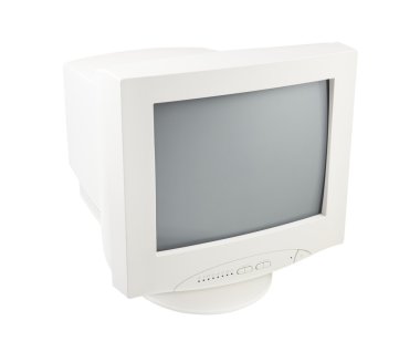 Old Pc Crt Monitor Screen Display isolated white background clipart