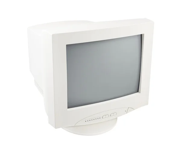 Old Pc Crt Monitor Screen Display isolated white background — Stock Photo, Image
