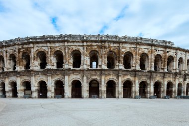 Nimes Arenas, historic Roman amphitheater, Provence, France. clipart
