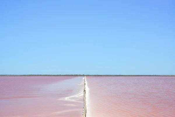 stock image Camargue, Giraud pink salt flats landscape. Rhone, Provence, Fra