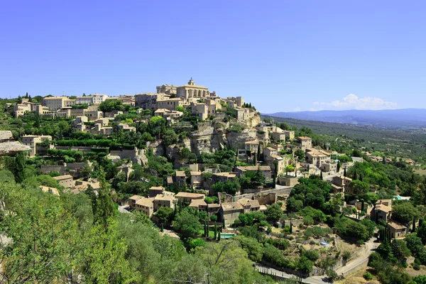 Gordes középkori falu rock hill. Luberon, provence, Franciaország. — Stock Fotó