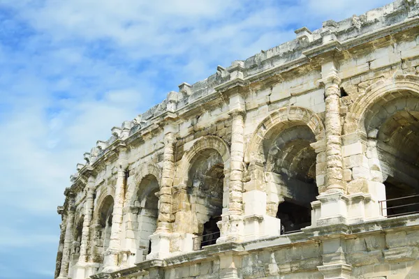 Nimes Arenas részletesen, a történelmi római amfiteátrum, Provence, Fran — Stock Fotó
