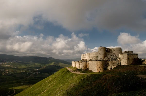 Krak des chevaliers kruisvaarder kasteel in Syrië Rechtenvrije Stockafbeeldingen