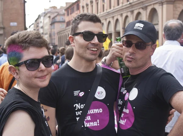 Participants at gay pride 2012 of Bologna — Stock Photo, Image