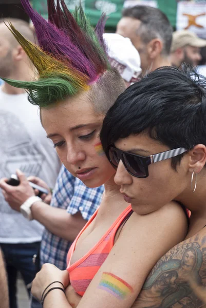 Účastníci v gay pride 2012 Bologna — Stock fotografie