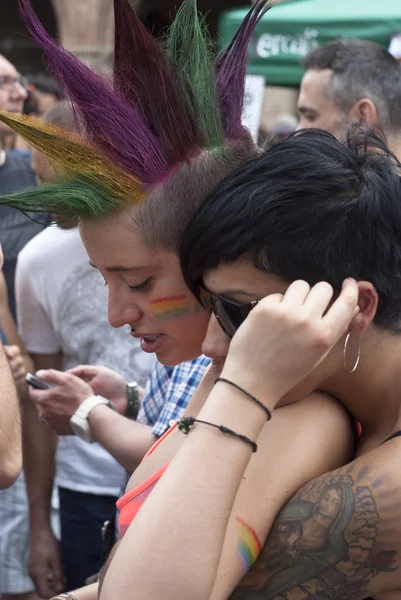 Participants at gay pride 2012 of Bologna — Stock Photo, Image