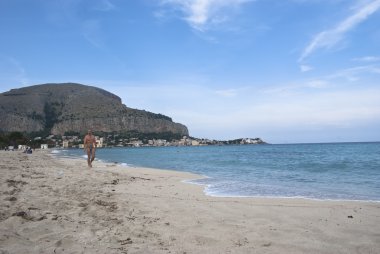 Beach of Mondello, Palermo, Sicily clipart