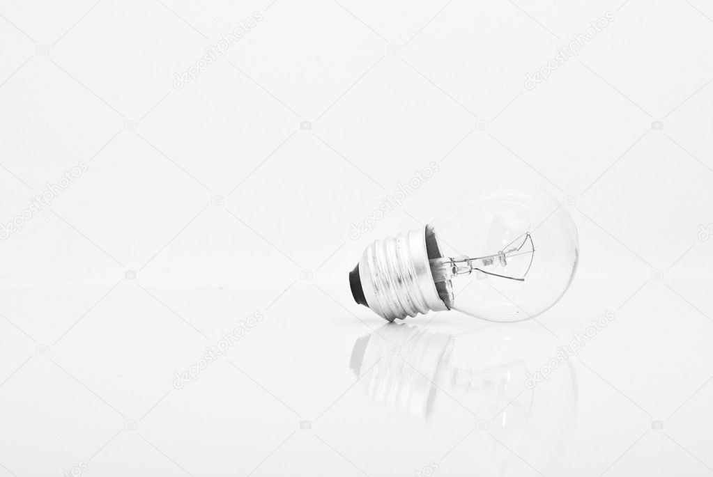 One bulb lamp isolated