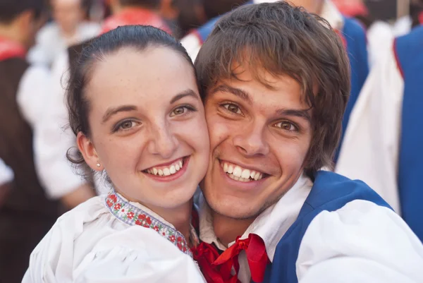 Sorrindo poland casal popular — Fotografia de Stock