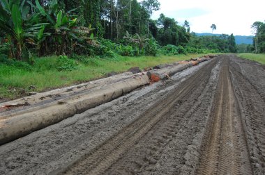 Haulage road in outback of Papua New Guinea clipart