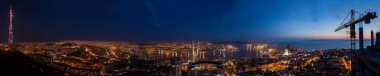 Vladivostok night cityscape clipart