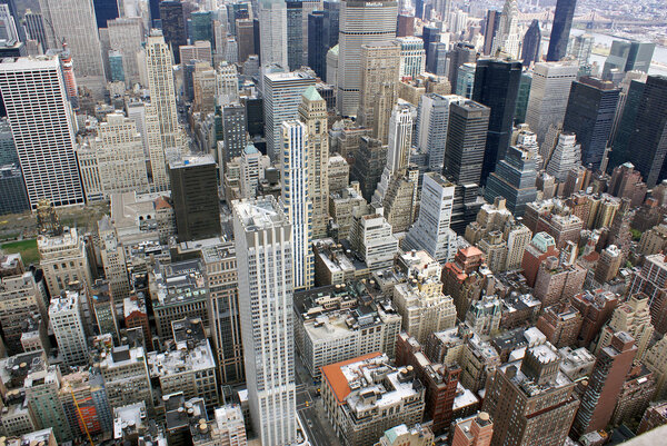 View of the Manhattan skyline from the Empire State Building.