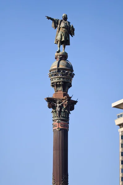 Pomnik Kolumba z bliska. Barcelona, Hiszpania. — Zdjęcie stockowe