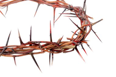 Crown made of thorns isolated on white background clipart