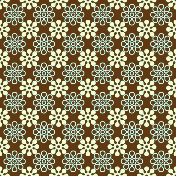 Patrón floral marrón, blanco y acuático — Foto de Stock