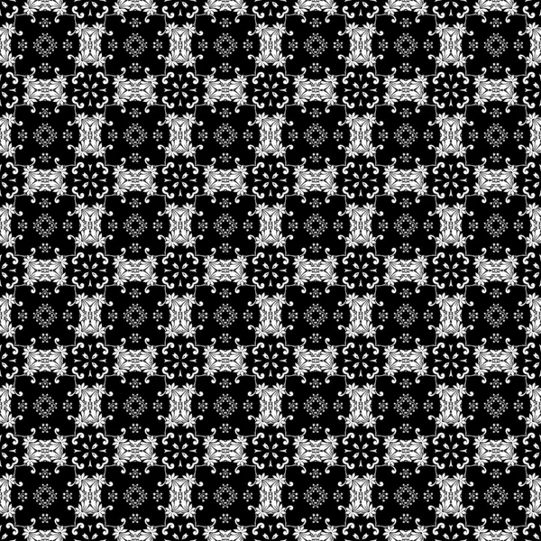 Weiß & schwarz verzierten nahtlosen Hintergrund — Stockfoto