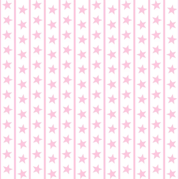 シームレスな淡いピンクの星 & ストライプ — ストック写真
