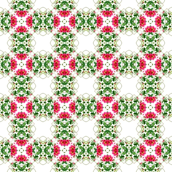 Naadloze rozen Caleidoscoop patroon — Stockfoto
