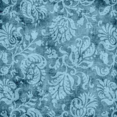 Vintage Blue Floral Tapestry Pattern clipart
