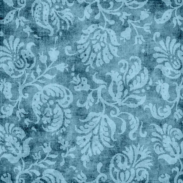 Sztuka gobelin kwiatowy niebieski wzór — Zdjęcie stockowe
