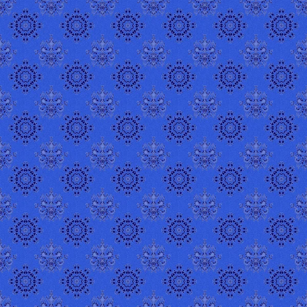 Sömlös ljusa blå medaljong mönster — Stockfoto