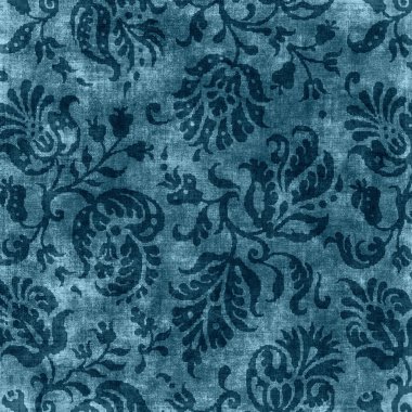 Vintage mavi çiçekli halı modeli