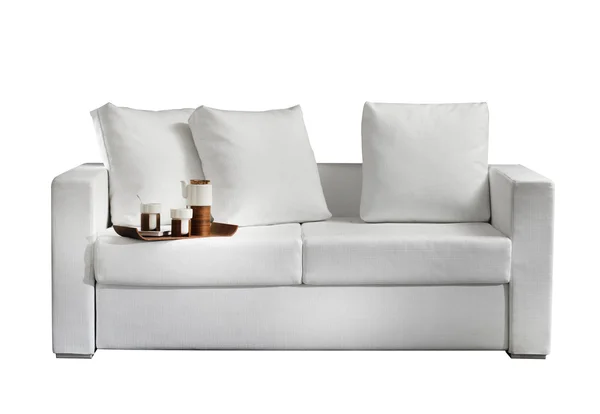 Beyaz kanepe — Stok fotoğraf