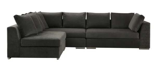 黑色的孤立的沙发 — 图库照片