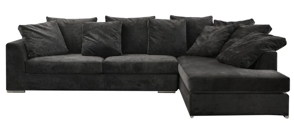 Fekete elszigetelt kanapé — Stock Fotó