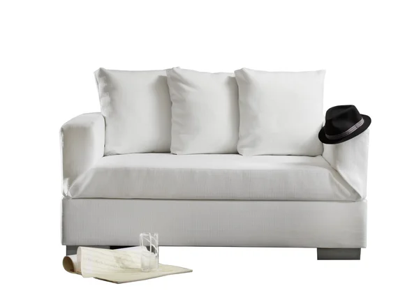 Modern white couch — Stock Photo, Image