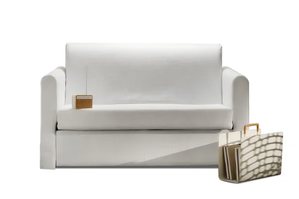 Современный белый диван — стоковое фото