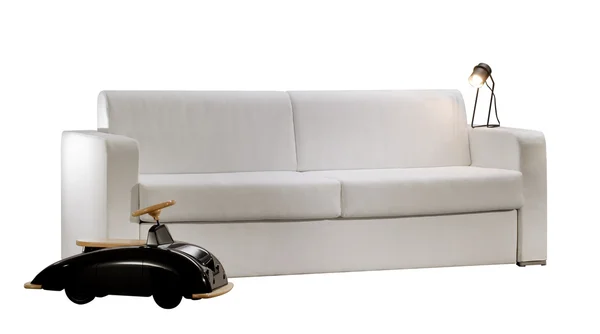 モダンな白いソファ — ストック写真