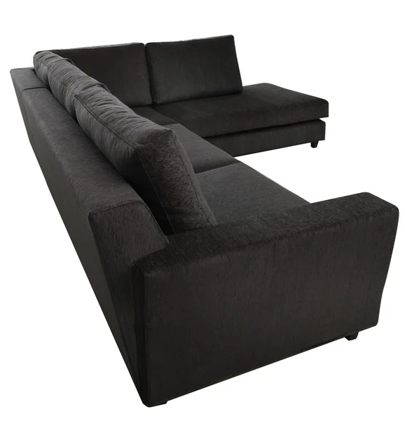 Schwarze isolierte Couch — Stockfoto