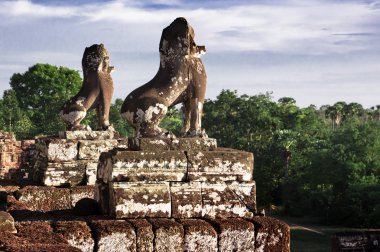 Stone Guardian at Pre Rup clipart