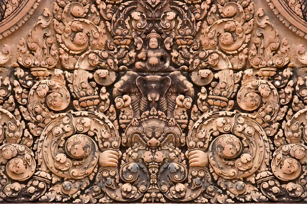Banteay srei θρησκευτικές σκάλισμα — Φωτογραφία Αρχείου