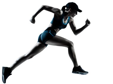 Woman runner jogger running clipart