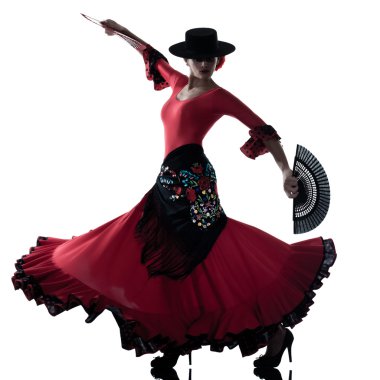 Woman gipsy flamenco dancing dancer clipart
