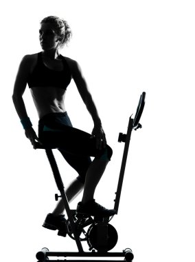 Woman biking workout fitness posture clipart