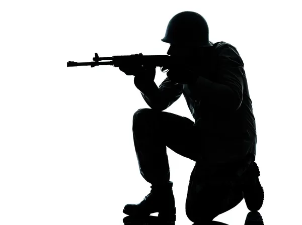 Army soldier man shooting — Stock Photo, Image