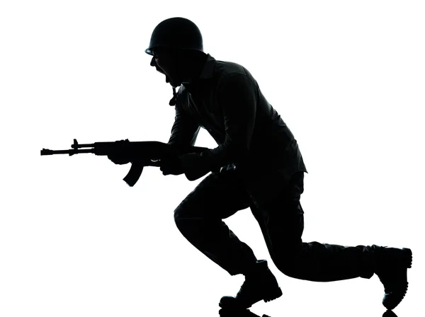Leger soldaat man op assault — Stockfoto