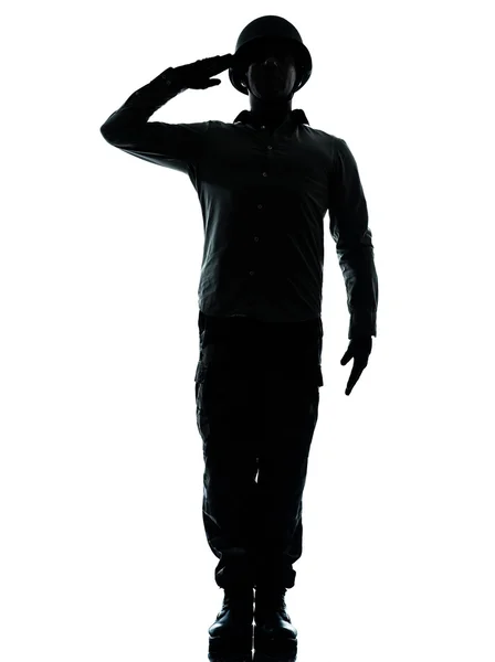 Soldado del ejército saludando —  Fotos de Stock